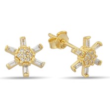 ÇGK KUYUMCULUK Taşlı Altın Çivili Küpe CGKKP033