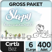 Sleepy Bio Natural Gross Paket Bebek Bezi 6 Numara Xlarge 400 Adet