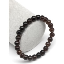 Alibaba Doğaltaş Dumanlı Kuvars Doğal Taş Bileklik 8 mm Küre Kesim