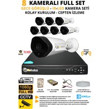 Elitcam Elitecamtech 8 Kameralı Metal Uzay Kasa Sony Lensli 1080P Full Hd Gece Görüşlü Kamera Seti 250GB Hard Disk -8u