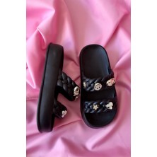 Akınalbella bella Ultrasoft Çift Bant Taşlı Kadın Terlik E423.Z