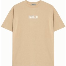 Hanclo Ünisex Hanclo Baskılı Avrupa Kalıp/oversize Fit Kesim Bisiklet Yaka Kısa Kollu T-Shirt