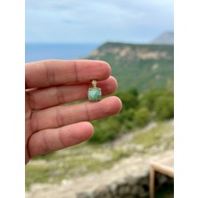 Gökçeada Doğaltaş Kösem Amazonit Kolye