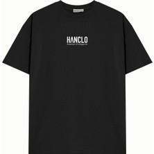 Hanclo Ünisex Hanclo Baskılı Avrupa Kalıp/oversize Fit Kesim Bisiklet Yaka Kısa Kollu T-Shirt
