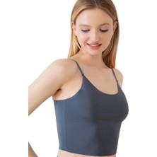 Intive Lingerie Ince Askılı Dikişsiz V Yaka Iz Yapmaz Büstiyer/croptop