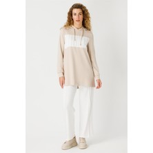 Esswaap Oysh Kumaş Kapişonlu Sweat Pantolon Takım  Taş