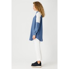 Esswaap Omzu Dantel Detaylı Tunik  Indigo