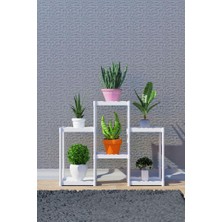 Armarks Işıl 6 Raflı Plastik Beyaz Saksılık Dekoratif Çiçeklik Saksı Standı 222_K_B