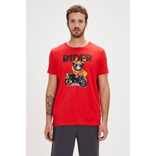 Bad Bear Fever Erkek Kırmızı Yuvarlak Yaka Tişört