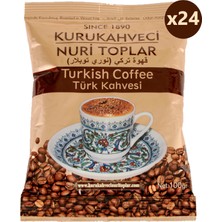 Nuri Toplar Kurukahveci Nuri Toplar Türk Kahvesi 100 gr Folyo x 24 Adet Stand Koli