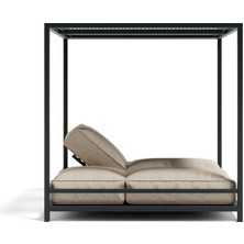 Magic Face Hard Kare Havuz Başı Divan Iki Kişilik Şezlong Gölgelikli Metal Minderli Montajsız Pergola Daybed