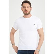 Varetta Erkek Beyaz Bisiklet Yaka Pamuklu Kısa Kollu T Shirt