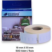 Ecotag Dymo Muadili Lw Etiket 19 mm x 51 mm - 11355 - 500 Adet