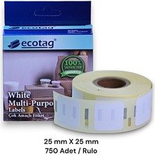 Ecotag Dymo Muadili Lw Etiket 25 mm x 25 mm - 750 Adet