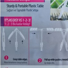 GuvenliPazar Plastik Portatif Katlanır Çok Amaçlı Sehpa Masa Beyaz 38X44 Y50 cm