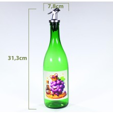 Zeytunca Yağdanlık Sosluk Sirkelik Sirke Animasyon Çimen Yeşili 750 ml Akıtıcılı