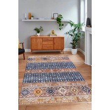 Napoli Home Dijital Baskılı Kaymaz Taban Yıkanabilir Etnik Yolluk Mutfak Salon Halısı, N-Etnik-17-Renkli,
