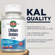 Kal Lithium Orotate 5 Mg 180 Kapsül