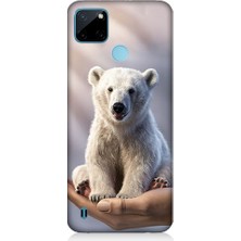 Teknomeg Realme C21Y Uyumlu Sevimli Kutup Ayısı  Desenli Silikon Kılıf