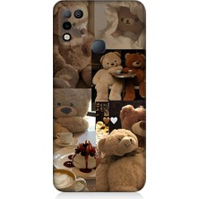 Teknomeg Infinix Hot 11 Play Uyumlu Sevgili Aşık Ayılar Desenli Silikon Kılıf