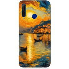 Teknomeg Huawei Honor 20 Lite Uyumlu Gün Batımı Manzara Desenli Silikon Kılıf