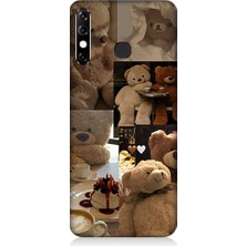 Teknomeg Infinix Hot 8 Uyumlu Sevgili Aşık Ayılar Desenli Silikon Kılıf