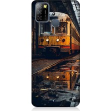 Teknomeg Infinix Smart 5 Uyumlu Eski  Metro Istasyonu ve Tren Desenli Silikon Kılıf