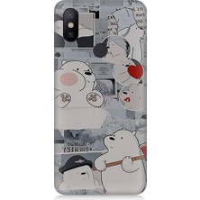 Teknomeg Xiaomi Mi A2 Uyumlu Yaramaz Kutup Ayısı Desenli Silikon Kılıf