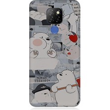 Teknomeg General Mobile GM20 Uyumlu Yaramaz Kutup Ayısı Desenli Silikon Kılıf