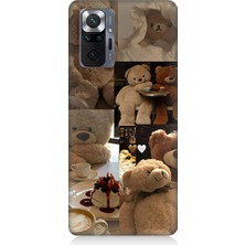 Teknomeg Xiaomi Redmi Note 10 Pro Uyumlu Sevgili Aşık Ayılar Desenli Silikon Kılıf