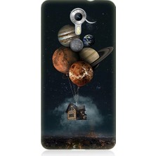 Teknomeg General Mobile Discovery 4g Uyumlu Gezegenler ve Uçan Ev Desenli Silikon Kılıf