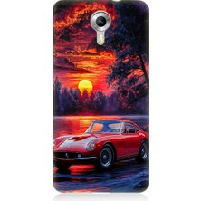 Teknomeg General Mobile Discovery 4g Uyumlu Kırmızı Spor Araba  Desenli Silikon Kılıf