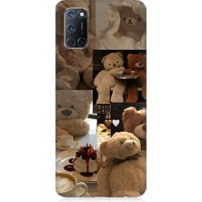 Teknomeg Oppo A72 Uyumlu Sevgili Aşık Ayılar Desenli Silikon Kılıf