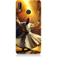 Teknomeg Huawei P20 Lite Uyumlu Semazen Yapan Mevlevi Desenli Silikon Kılıf