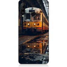 Teknomeg Huawei P30 Lite Uyumlu Eski  Metro Istasyonu ve Tren Desenli Silikon Kılıf