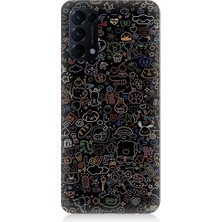 Teknomeg Oppo Reno 5 Uyumlu 8 Bit Sevimli Karakterler Desenli Silikon Kılıf