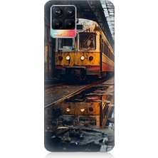 Teknomeg Realme 8 Uyumlu Eski  Metro Istasyonu ve Tren Desenli Silikon Kılıf