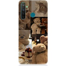 Teknomeg Realme 5 Pro Uyumlu Sevgili Aşık Ayılar Desenli Silikon Kılıf