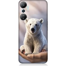 Teknomeg Infinix Hot 20 Uyumlu Sevimli Kutup Ayısı  Desenli Silikon Kılıf
