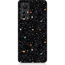 Teknomeg Xiaomi Mi 12 Pro Uyumlu Uzay ve Gezegenler Desenli Silikon Kılıf