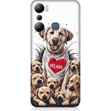 Teknomeg Infinix Hot 20I Uyumlu Anne Köpek ve Yavruları Desenli Silikon Kılıf