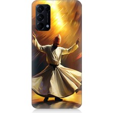 Teknomeg Oppo Reno 5 Pro Uyumlu Semazen Yapan Mevlevi Desenli Silikon Kılıf