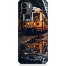 Teknomeg Xiaomi Redmi A1 Uyumlu Eski Sarı Tren Desenli Silikon Kılıf