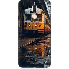 Teknomeg Huawei Mate 10 Lite Uyumlu Eski Sarı Tren Desenli Silikon Kılıf