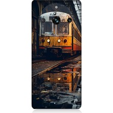 Teknomeg Realme 11 Pro Plus Uyumlu Eski Sarı Tren Desenli Silikon Kılıf