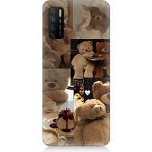 Teknomeg Infinix Note 7 Lite Uyumlu Sevgili Aşık Ayılar Desenli Silikon Kılıf