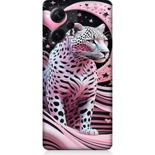 Teknomeg Xiaomi Redmi Note 12 Pro Plus Uyumlu Pembe Leopar Desenli Silikon Kılıf