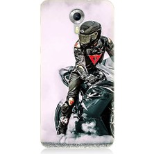 Teknomeg General Mobile Discovery 4g Uyumlu Yarış Motosikleti Desenli Silikon Kılıf