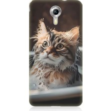 Teknomeg General Mobile Discovery 4g Uyumlu Banyo Yapan Kedi Desenli Silikon Kılıf