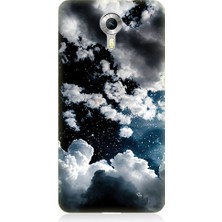 Teknomeg General Mobile Discovery 4g Uyumlu Bulutlu Bir Gece ve Yıldızlar  Desenli Silikon Kılıf